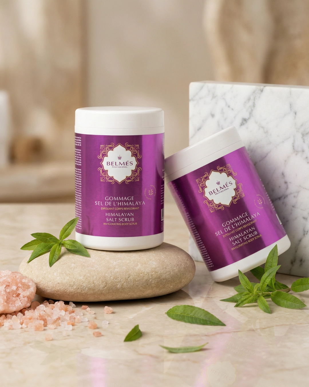 Gommage corps sel de l'Himalaya exfoliant revigorant professionnel – Belmés Profissional, spa hammam hôtel Maroc