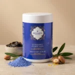Pot gommage corps Nila nila & argan vue rapprochée soin éclaircissant hammam – Belmés Profissional spa Maroc