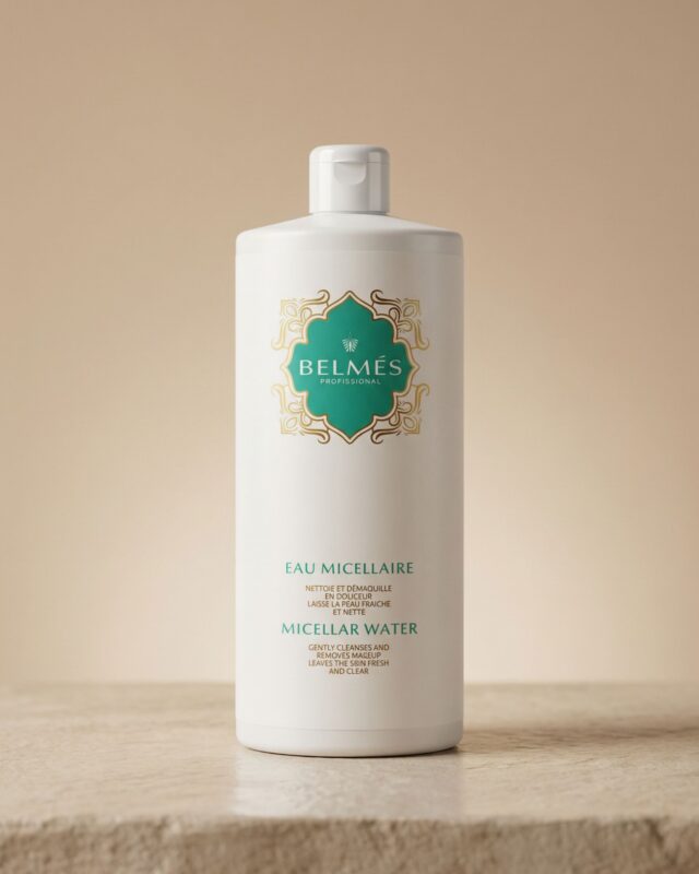 Flacon eau micellaire Belmés Profissional – nettoyant et démaquillant doux visage peau fraîche et nette