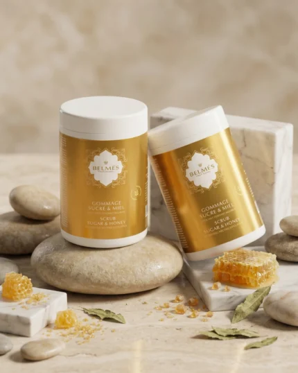 Gommage sucre & miel exfoliant fondant nourrissant corps professionnel – Belmés Profissional spa hammam hôtel Maroc